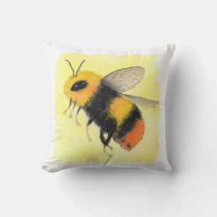 Aquarell-Bienen-Kissen im Freien Kissen