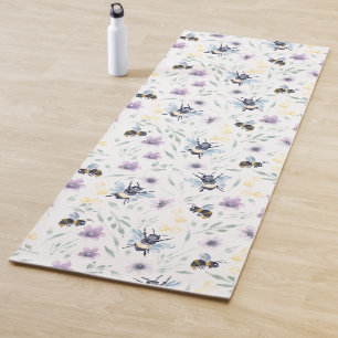 Aquarell-Bienen-Muster Yogamatte