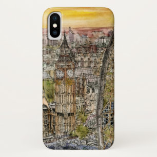 Aquarell Big Ben der Bestimmungsort-  u. Case-Mate iPhone Hülle