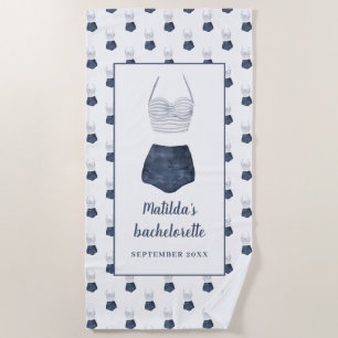 Aquarell-Bikini-Hochzeit-Junggesellinnen-Geschenk Strandtuch