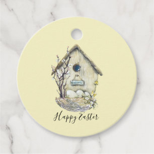 Aquarell Birdhouse Ei Nest Oster Geschenkanhänger
