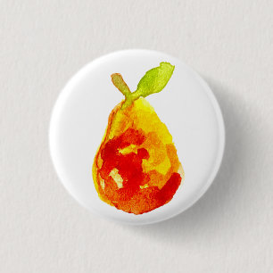 Aquarell-Birnen-Illustrationsmalerei Button