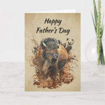 Aquarell Bison Büffel Tier Wildnis Natur