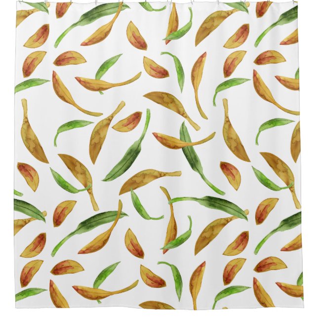 Aquarell-Blatt-Duschvorhang Duschvorhang (Vorderseite)