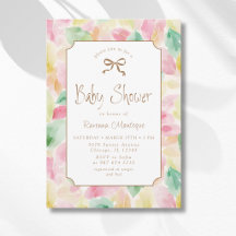 Aquarell-Blätter Blush Senf Salbei Baby Shower
