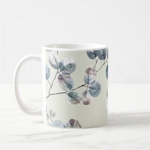 Aquarell-Blätterkunst, Muster, abstrakt, Dekor, fl Kaffeetasse