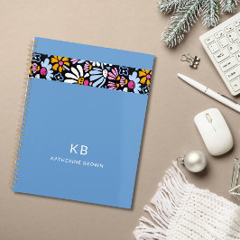 Aquarell Blau Blumenmuster 2026 Planer