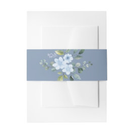 Aquarell Blau Blumenmuster Einladungsbanderole