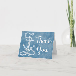 Aquarell Blau Danke Schifffahrt Schiff Anker