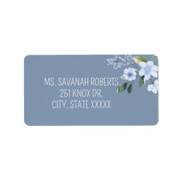 Aquarell Blau Florale Hochzeit Retour Etikett Adressaufkleber