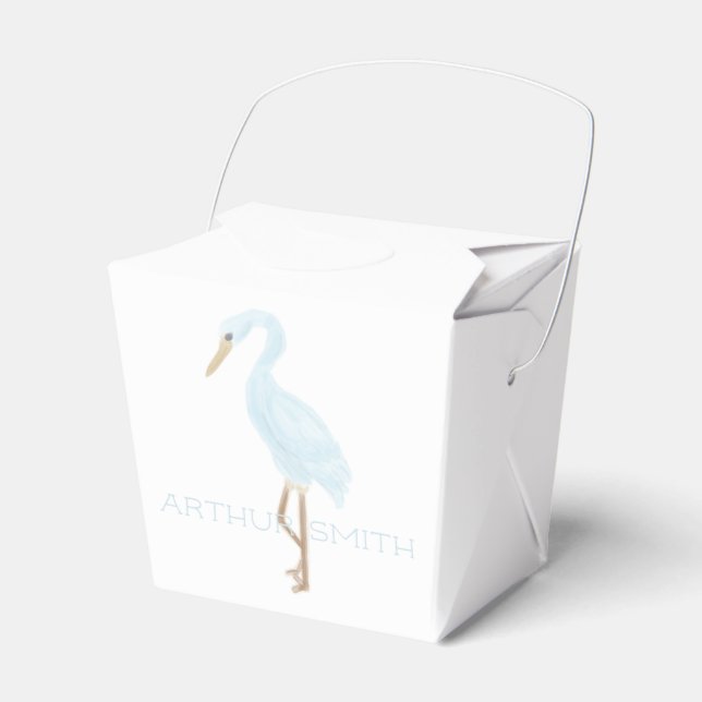 Aquarell Blau Kran Geschenkschachtel (Vorderseite)