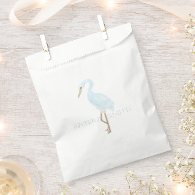Aquarell Blau Kran Geschenktütchen (Ausgeschnitten)