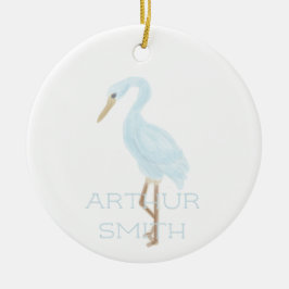 Aquarell Blau Kran Keramik Ornament