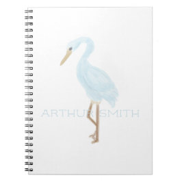 Aquarell Blau Kran Notizblock