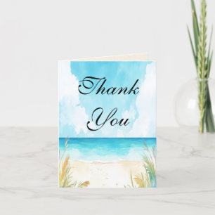 Aquarell Blau Ozean Strand Dankeskarte