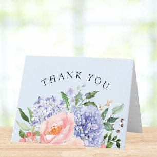 Aquarell Blau Rosa Hortensie Floral Danke