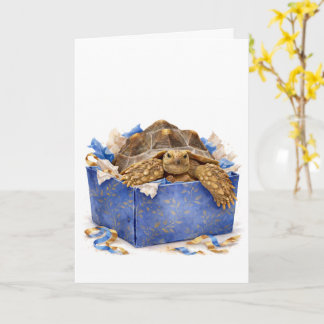 Aquarell Blau und Gold Geburtstagsgeschenk Schildk Karte