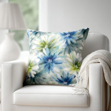 Aquarell Blau und Grün Floral
