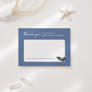 Aquarell Blau Wale Baby Shower Dankeskarte