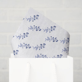 Aquarell Blau & Weiß Chinoiserie Blume Seidenpapier