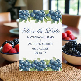 Aquarell Blaubeer-Hochzeit "Save the Date" Einladung