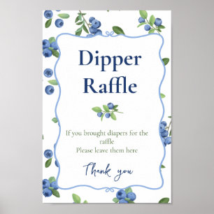 Aquarell Blaubeer Windel-Raffle Poster
