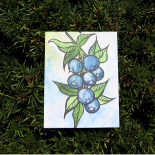 Aquarell Blaubeeren Postkarte