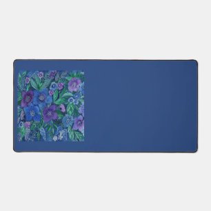 Aquarell, blaue Blumen Schreibtischunterlage