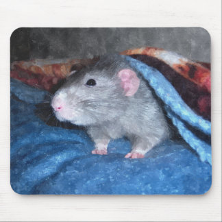Aquarell blaue Dumbo Ratten-Mausunterlage Mousepad