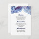 Aquarell-blaue Hochzeits-Kristallinformationen Begleitkarte (Vorne/Hinten)