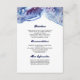 Aquarell-blaue Hochzeits-Kristallinformationen Begleitkarte (Vorderseite)