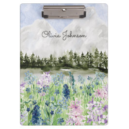 Aquarell Blaue Lila Blume Wilhelm Tell Klemmbrett