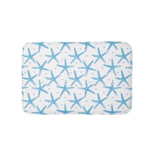 Aquarell-blaue Seesternchen-Vereinbarung Badematte (Vorderseite)