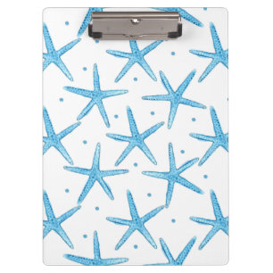 Aquarell-blaue Seesternchen-Vereinbarung Klemmbrett