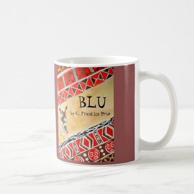 Aquarell-blauer Bucheinband Tasse (Rechts)
