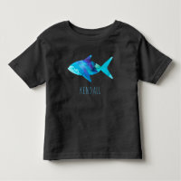 Aquarell Blauer Fisch Ozean Kinder Personalisiert