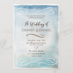 Aquarell-blaues Meer oder Einladung