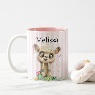 Aquarell-Blondes-Mädchen-Jeder-Name Zweifarbige Tasse