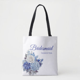Aquarell Blue Blume Bouquet-Bridesmaid Geschenk-