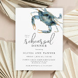 Aquarell Blue Crab Meeresfrüchte Probe Abendessen Postkarte<br><div class="desc">Dieses Design ist die perfekte Einladung für ein Abendessen an der Probe. In der oberen Ecke befindet sich eine blaue Krabbe, die in lebhaften Aquarellen auf einer Postkarte gedruckt ist. Die einladende Textpaarung ist modern mit einer lässigen Eleganz, die sowohl geschmackvoll als auch gastfreundlich ist. Personalisieren Sie die Textvorlage mit...</div>