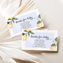 Aquarell Blue Lemon Bücher für Babytickets Begleitkarte