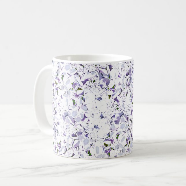 Aquarell Blume aus Hydrangeas. Kaffeetasse (Vorderseite Links)