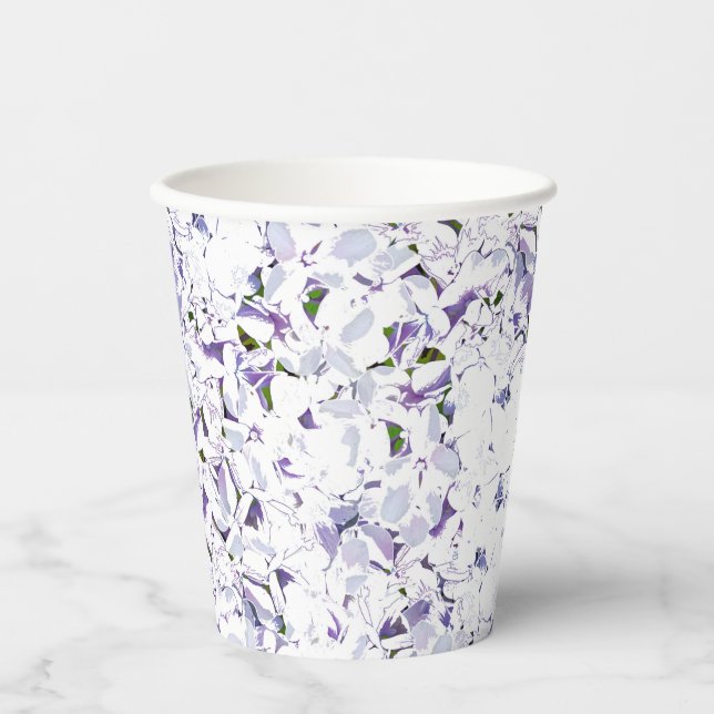 Aquarell Blume aus Hydrangeas. Pappbecher (Vorderseite)