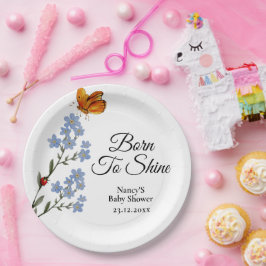 Aquarell Blume Babydusche Pappteller