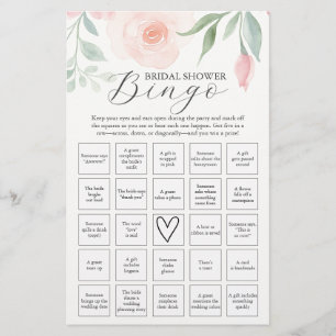 Aquarell-Blume Brautparty Bingo Flyer