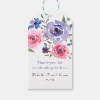 Aquarell Blume Chic Brautparty Danke Geschenkanhänger