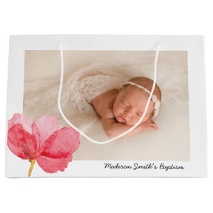 Aquarell-Blume Christening Taufe Große Geschenktüte