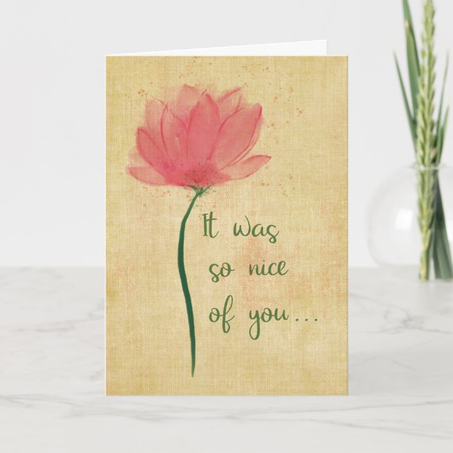 Aquarell Blume Danke, dass ihr so nett seid Karte (Vorderseite)