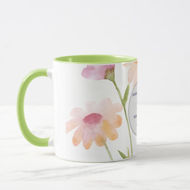 Aquarell-Blume editierbar Tasse (Links)