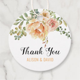 Aquarell-Blume, Kalligraphie Hochzeit Danke Geschenkanhänger